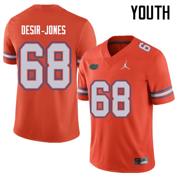 Jordan Brand Youth #68 Richerd Desir Jones Florida Gators College Football Jerseys Orange